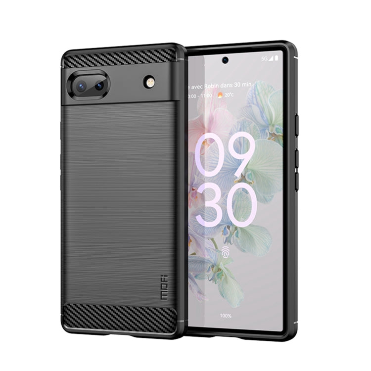 For Google Pixel 6A MOFI Gentleness Brushed Carbon Fiber Soft TPU Case(Black) - Google Cases by MOFI | Online Shopping UK | buy2fix