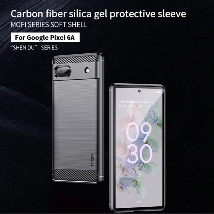 For Google Pixel 6A MOFI Gentleness Brushed Carbon Fiber Soft TPU Case(Black) - Google Cases by MOFI | Online Shopping UK | buy2fix