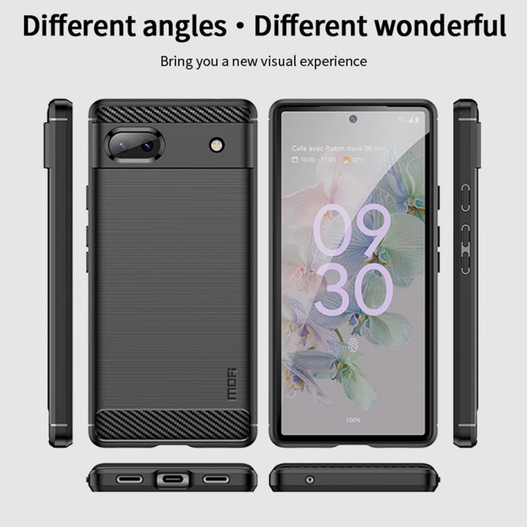 For Google Pixel 6A MOFI Gentleness Brushed Carbon Fiber Soft TPU Case(Black) - Google Cases by MOFI | Online Shopping UK | buy2fix