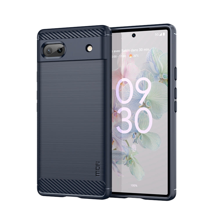 For Google Pixel 6A MOFI Gentleness Brushed Carbon Fiber Soft TPU Case(Blue) - Google Cases by MOFI | Online Shopping UK | buy2fix