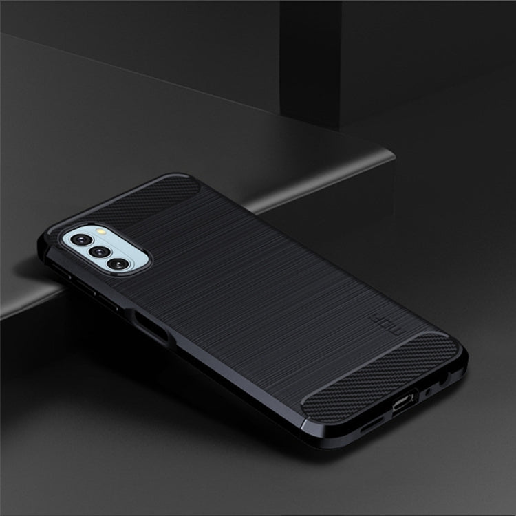 For Motorola Moto G51 5G MOFI Gentleness Brushed Carbon Fiber Soft TPU Case(Blue) - Motorola Cases by MOFI | Online Shopping UK | buy2fix