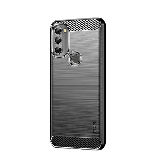 For Motorola Moto G71 5G MOFI Gentleness Brushed Carbon Fiber Soft TPU Case(Black) by MOFI