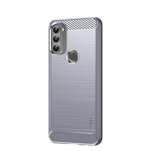 For Motorola Moto G71 5G MOFI Gentleness Brushed Carbon Fiber Soft TPU Case(Gray) by MOFI