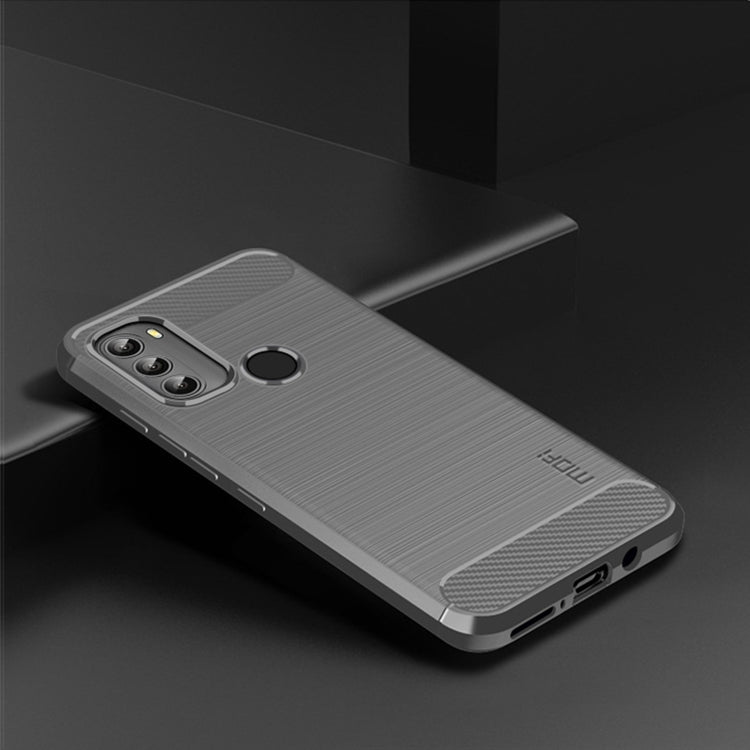 For Motorola Moto G71 5G MOFI Gentleness Brushed Carbon Fiber Soft TPU Case(Gray) - Motorola Cases by MOFI | Online Shopping UK | buy2fix