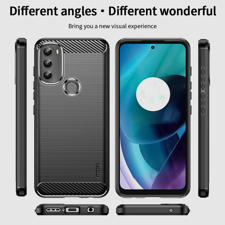 For Motorola Moto G71 5G MOFI Gentleness Brushed Carbon Fiber Soft TPU Case(Red) - Motorola Cases by MOFI | Online Shopping UK | buy2fix