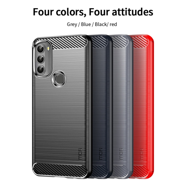 For Motorola Moto G71 5G MOFI Gentleness Brushed Carbon Fiber Soft TPU Case(Red) - Motorola Cases by MOFI | Online Shopping UK | buy2fix