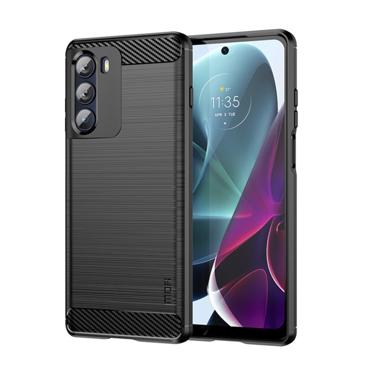 For Motorola Moto G200 5G / Edge S30 MOFI Gentleness Brushed Carbon Fiber Soft TPU Case(Black) - Motorola Cases by MOFI | Online Shopping UK | buy2fix