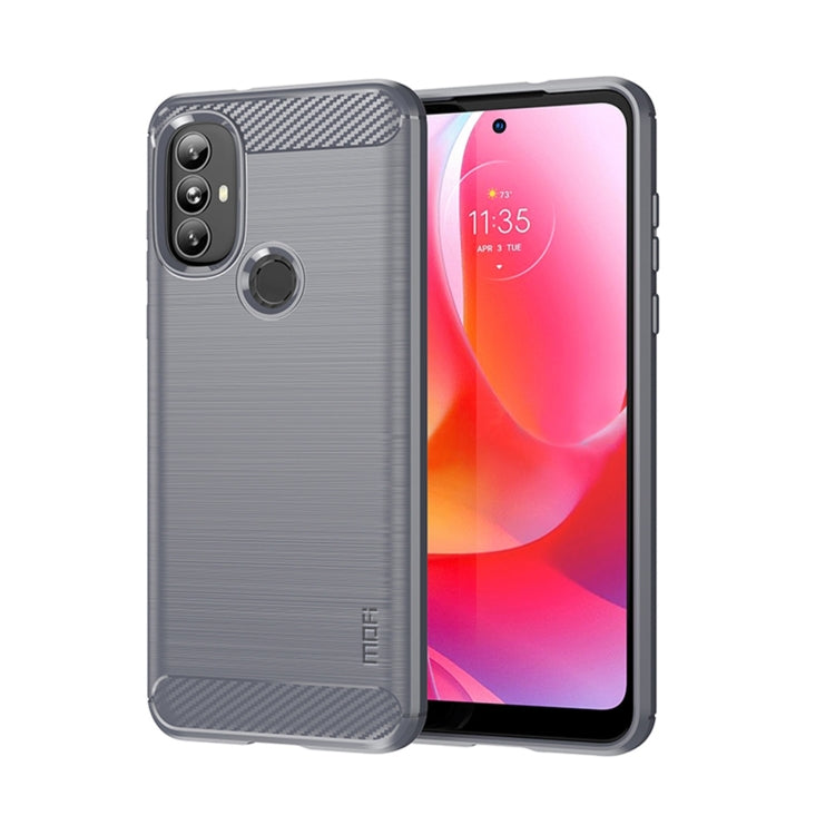 For Motorola Moto G Power 2022 MOFI Gentleness Brushed Carbon Fiber Soft TPU Case(Gray) - Motorola Cases by MOFI | Online Shopping UK | buy2fix