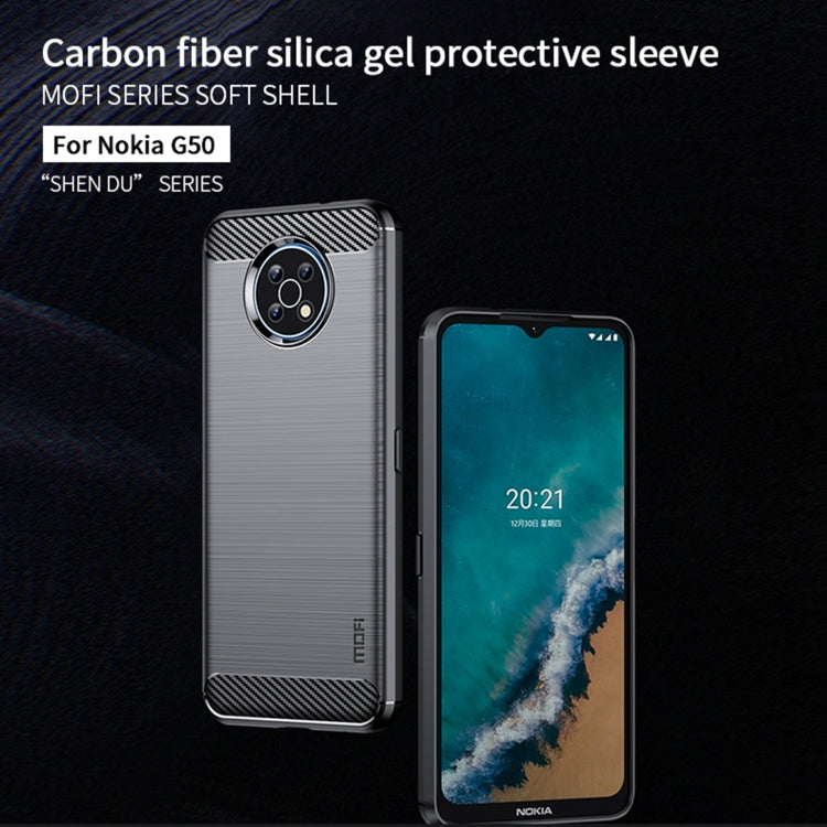 For Nokia G50 MOFI Gentleness Brushed Carbon Fiber Soft TPU Case(Black) - Nokia Cases by MOFI | Online Shopping UK | buy2fix