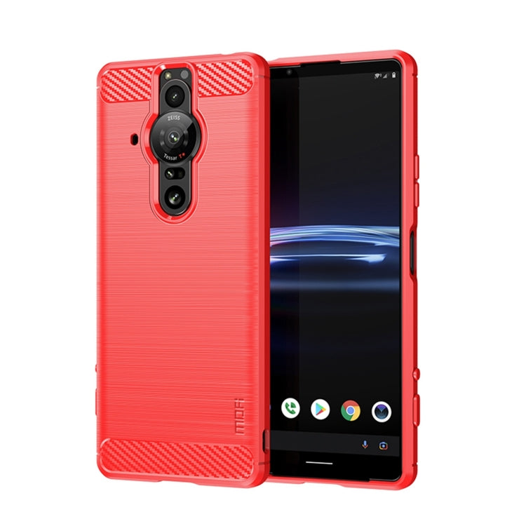 For Sony Xperia Pro-I MOFI Gentleness Brushed Carbon Fiber Soft TPU Case(Red) - Sony Cases by MOFI | Online Shopping UK | buy2fix