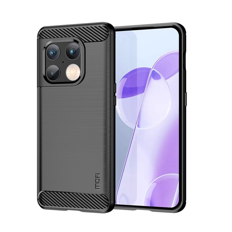 For OnePlus 10 Pro 5G MOFI Gentleness Brushed Carbon Fiber Soft TPU Case(Black) - OnePlus Cases by MOFI | Online Shopping UK | buy2fix