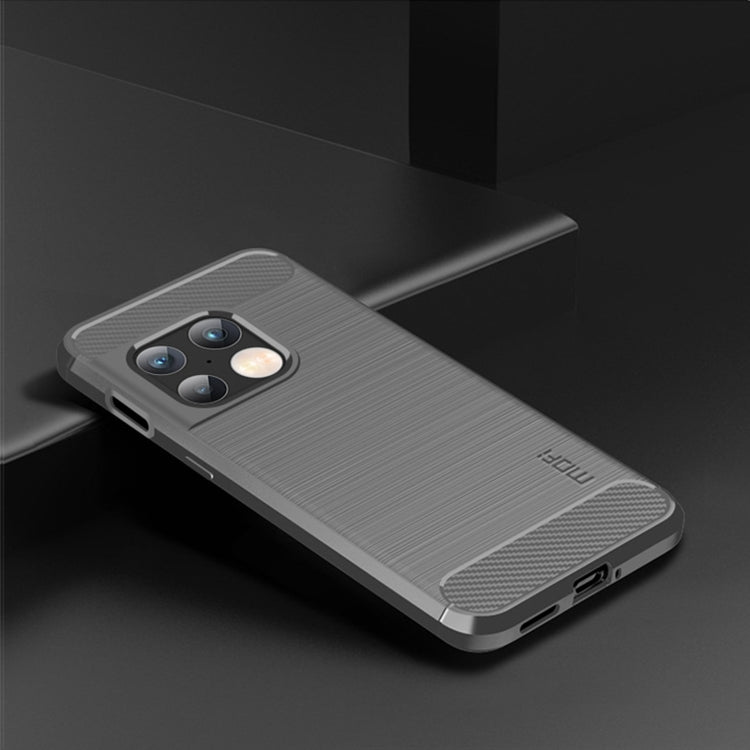 For OnePlus 10 Pro 5G MOFI Gentleness Brushed Carbon Fiber Soft TPU Case(Grey) - OnePlus Cases by MOFI | Online Shopping UK | buy2fix