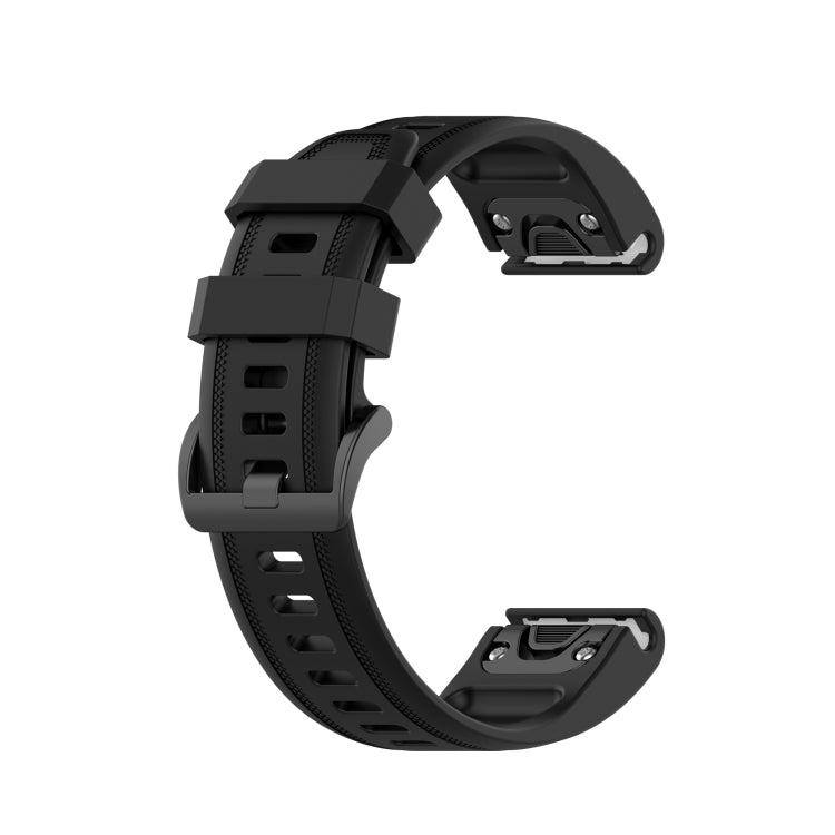 For Garmin Fenix 5S Pure Color Silicone Watch Band(Black) - Watch Bands by buy2fix | Online Shopping UK | buy2fix
