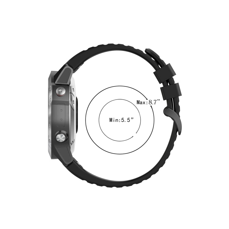 For Garmin Fenix 6 Pro GPS Silicone Watch Band(Black) - Watch Bands by buy2fix | Online Shopping UK | buy2fix