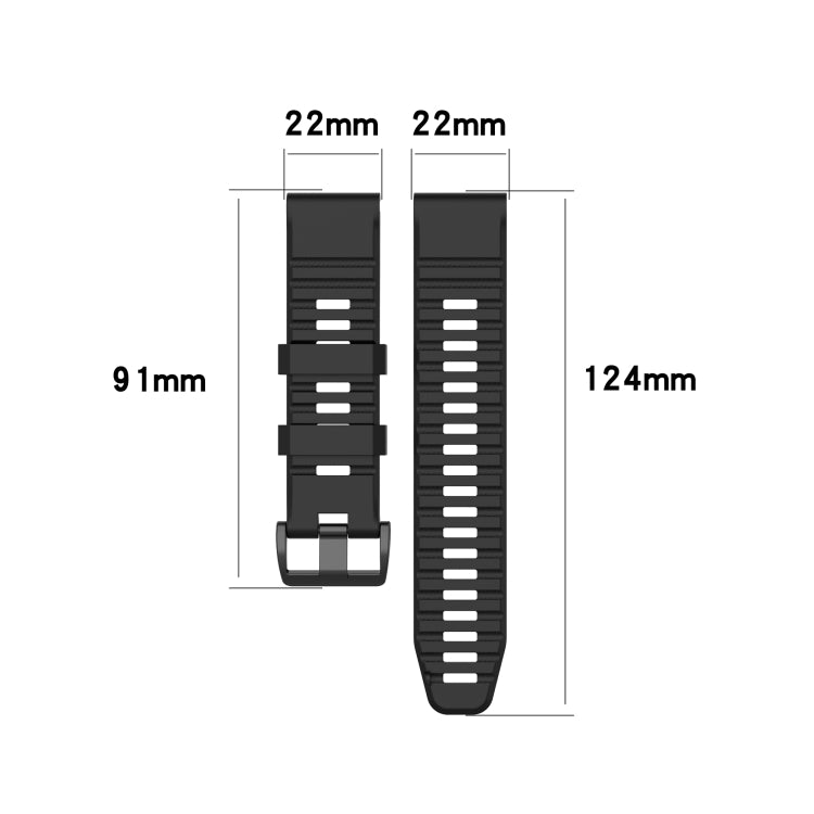For Garmin Fenix 6 Pro GPS Silicone Watch Band(Black) - Watch Bands by buy2fix | Online Shopping UK | buy2fix