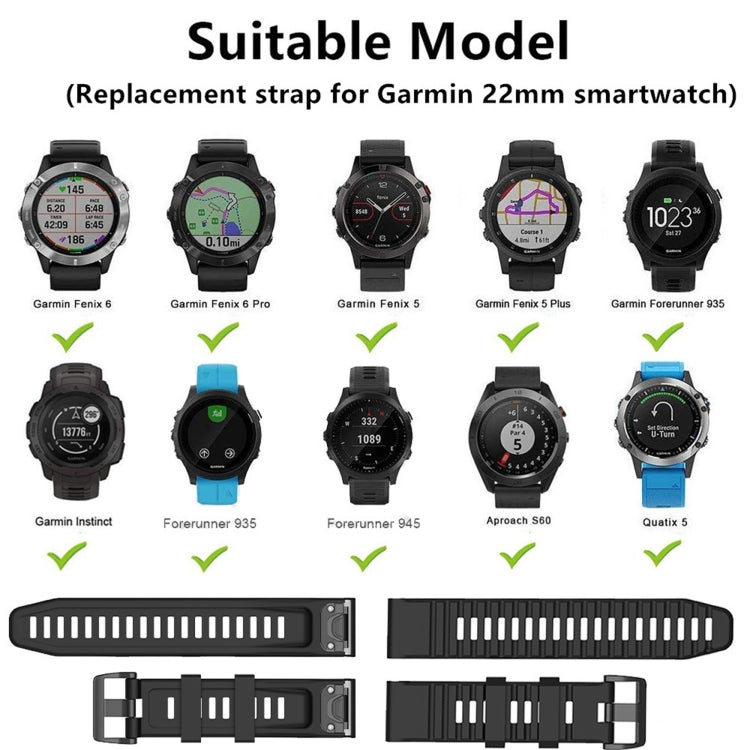 For Garmin Fenix 6 Pro GPS Silicone Watch Band(Black) - Watch Bands by buy2fix | Online Shopping UK | buy2fix