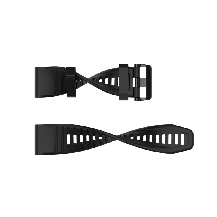 For Garmin Fenix 6X Pro 26mm Silicone Watch Band(Black) - Watch Bands by buy2fix | Online Shopping UK | buy2fix