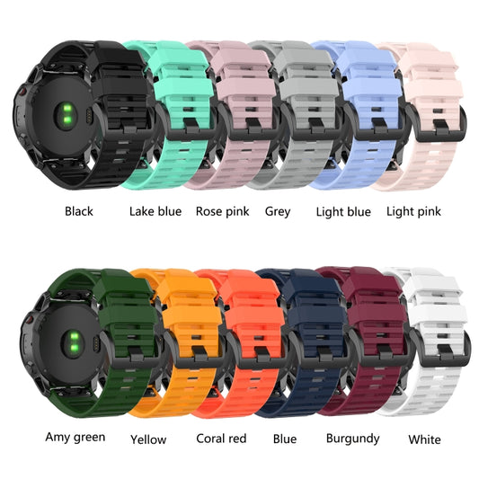 For Garmin Fenix 3 HR 26mm Silicone Watch Band(Blue) by buy2fix