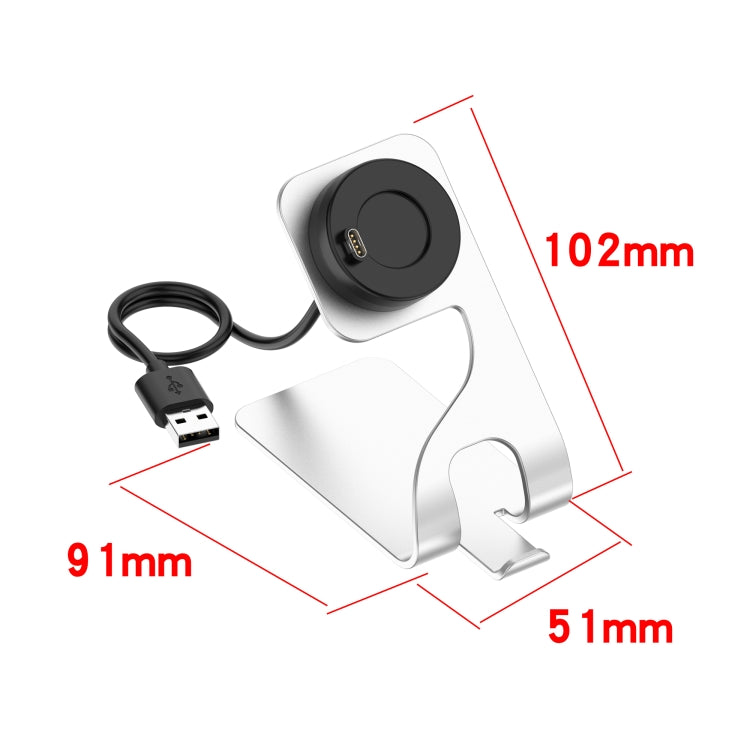 For Garmin Swim 2 Rotatable Magnetic Metal Charging Base(Silver) - Charger by buy2fix | Online Shopping UK | buy2fix