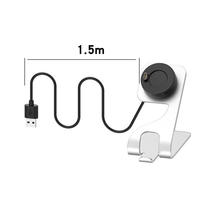 For Garmin Instinct Rotatable Magnetic Metal Charging Base(Silver) by buy2fix