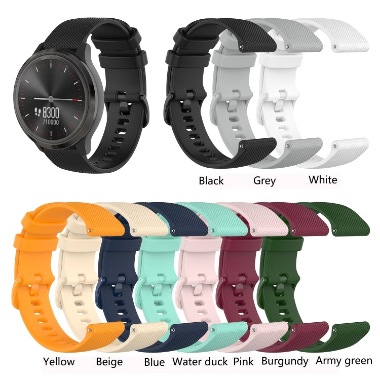 For Ticwatch GTH Checkered Silicone Watch Band(Yellow) - Watch Bands by buy2fix | Online Shopping UK | buy2fix