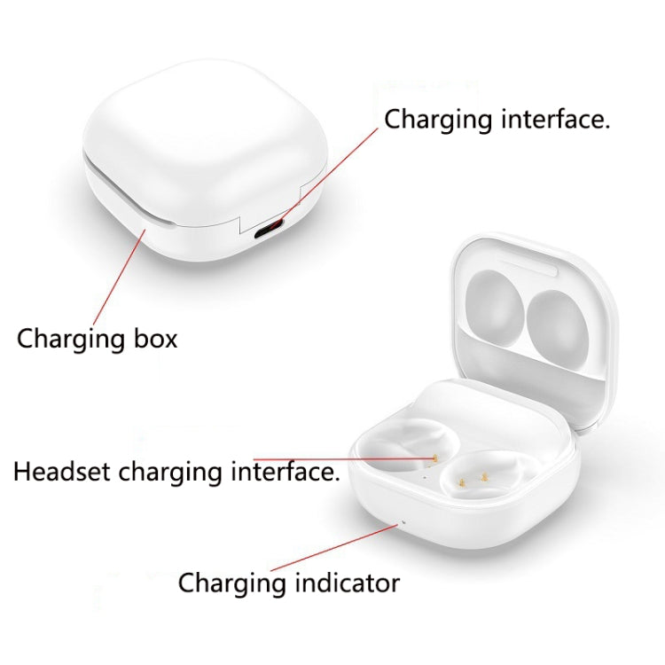 2 PCS For Samsung Galaxy Buds2 SM-177 Wireless Earphone Charging Box(White) by buy2fix