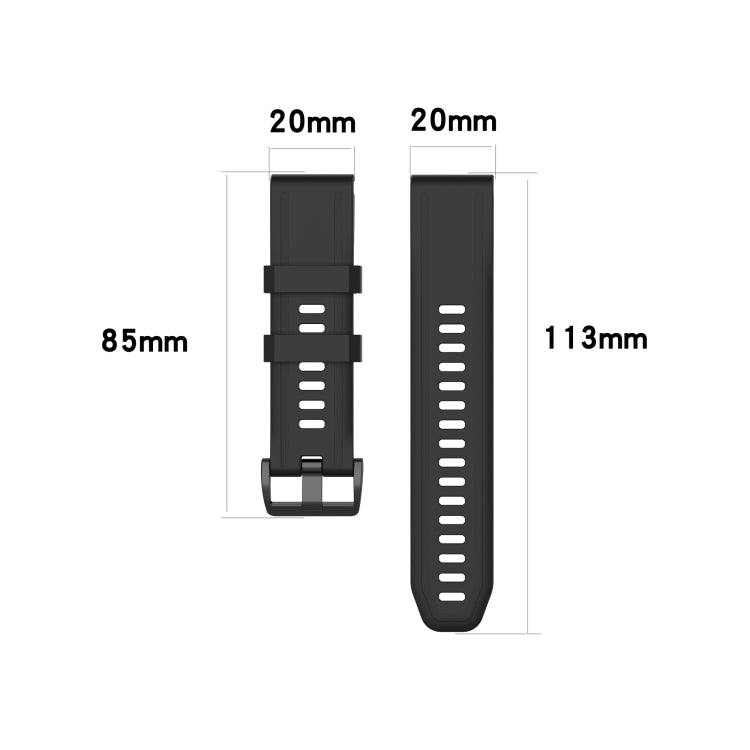 For Garmin Fenix 7S 20mm Solid Color Silicone Quick Release Watch Band(Rose Pink) - Watch Bands by buy2fix | Online Shopping UK | buy2fix