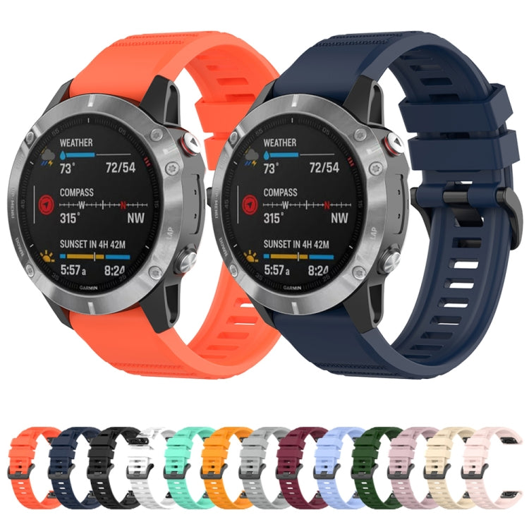 For Garmin Fenix 7X 26mm Solid Color Silicone Quick Release Watch Band(Yellow) by buy2fix