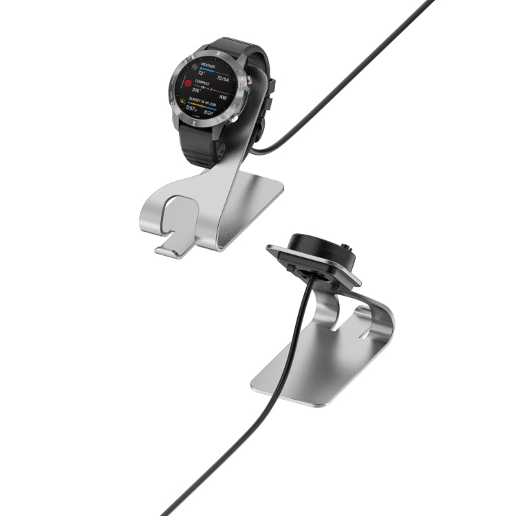For Garmin Fenix 7S Smart Watch Metal Charger Stand(Gray) - Charger by buy2fix | Online Shopping UK | buy2fix