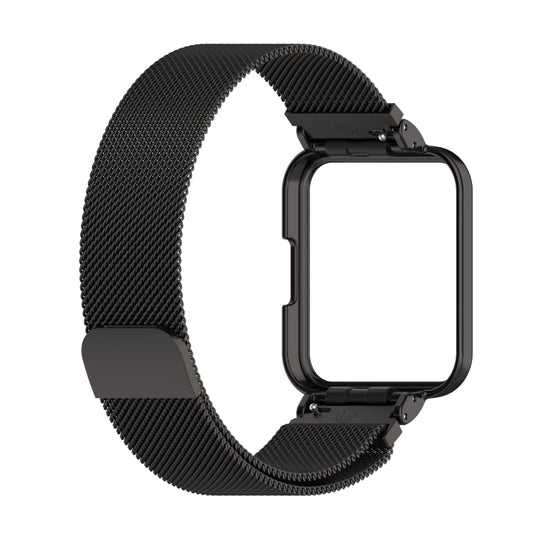For Xiaomi Redmi Watch 2 Lite 2 in 1 Milano Metal Watch Band with Watch Frame(Black) by buy2fix