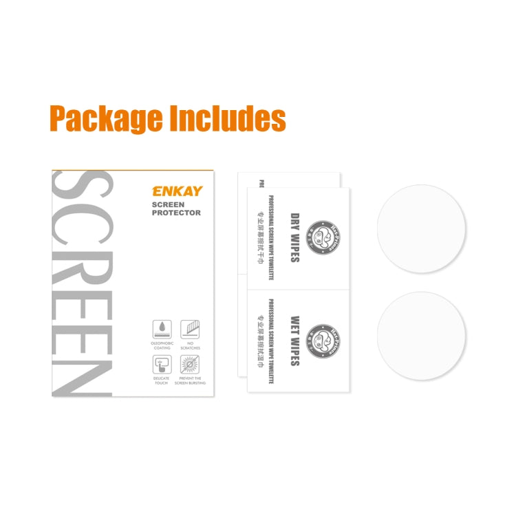 2 PCS ENKAY 0.2mm 9H Tempered Glass Screen Protector Watch Film For Garmin Instinct 2 - Screen Protector by ENKAY | Online Shopping UK | buy2fix