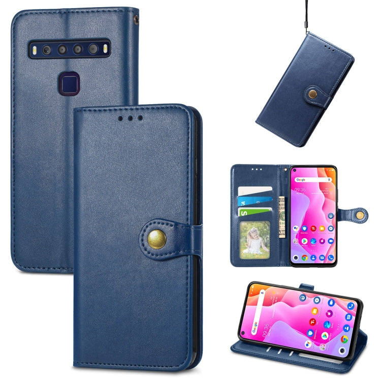 For TCL 10L Solid Color Leather Buckle Phone Case(Blue) - TCL by buy2fix | Online Shopping UK | buy2fix