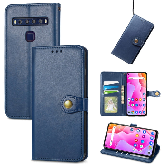 For TCL 10L Solid Color Leather Buckle Phone Case(Blue) - TCL by buy2fix | Online Shopping UK | buy2fix