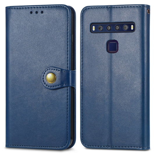 For TCL 10L Solid Color Leather Buckle Phone Case(Blue) - TCL by buy2fix | Online Shopping UK | buy2fix