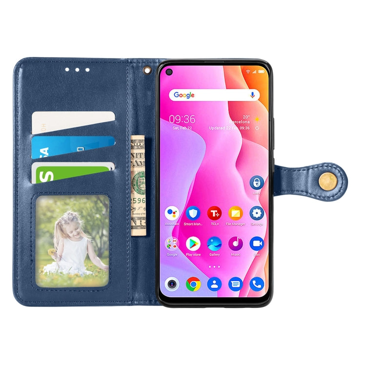 For TCL 10L Solid Color Leather Buckle Phone Case(Blue) - TCL by buy2fix | Online Shopping UK | buy2fix