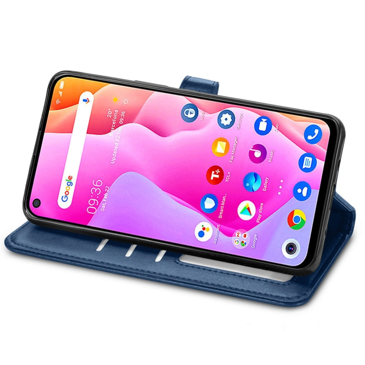 For TCL 10L Solid Color Leather Buckle Phone Case(Blue) - TCL by buy2fix | Online Shopping UK | buy2fix