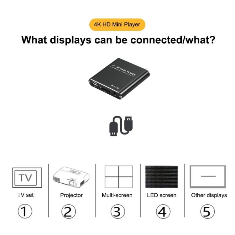 X9 HD Multimedia Player 4K Video Loop USB External Media Player AD Player(EU Plug) - Consumer Electronics by buy2fix | Online Shopping UK | buy2fix