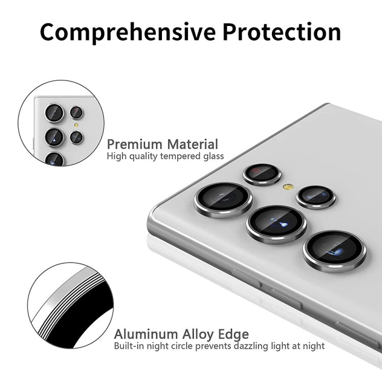 For Samsung Galaxy S22 Ultra 5G ENKAY Aluminium Alloy + Tempered Glass Camera Lens Cover (Green) - Galaxy Tempered Glass by ENKAY | Online Shopping UK | buy2fix