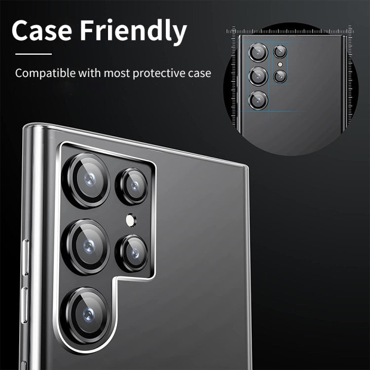 For Samsung Galaxy S22 Ultra 5G ENKAY Aluminium Alloy + Tempered Glass Camera Lens Cover (Green) - Galaxy Tempered Glass by ENKAY | Online Shopping UK | buy2fix