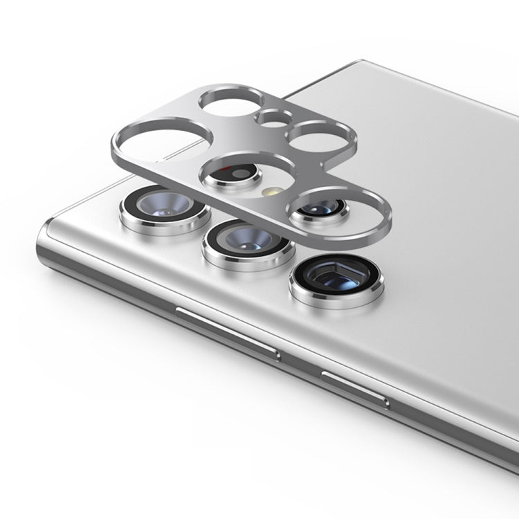 For Samsung Galaxy S22 Ultra 5G ENKAY Aluminium Alloy Camera Lens Protector Full Cover(Silver) - Galaxy Tempered Glass by ENKAY | Online Shopping UK | buy2fix