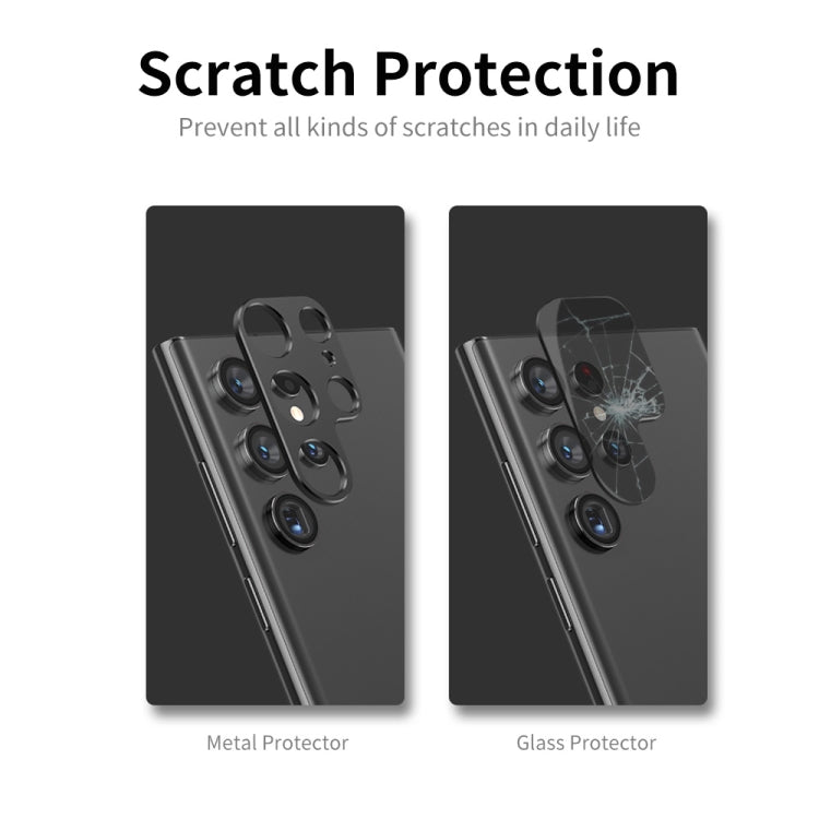 For Samsung Galaxy S22 Ultra 5G ENKAY Aluminium Alloy Camera Lens Protector Full Cover(Silver) - Galaxy Tempered Glass by ENKAY | Online Shopping UK | buy2fix