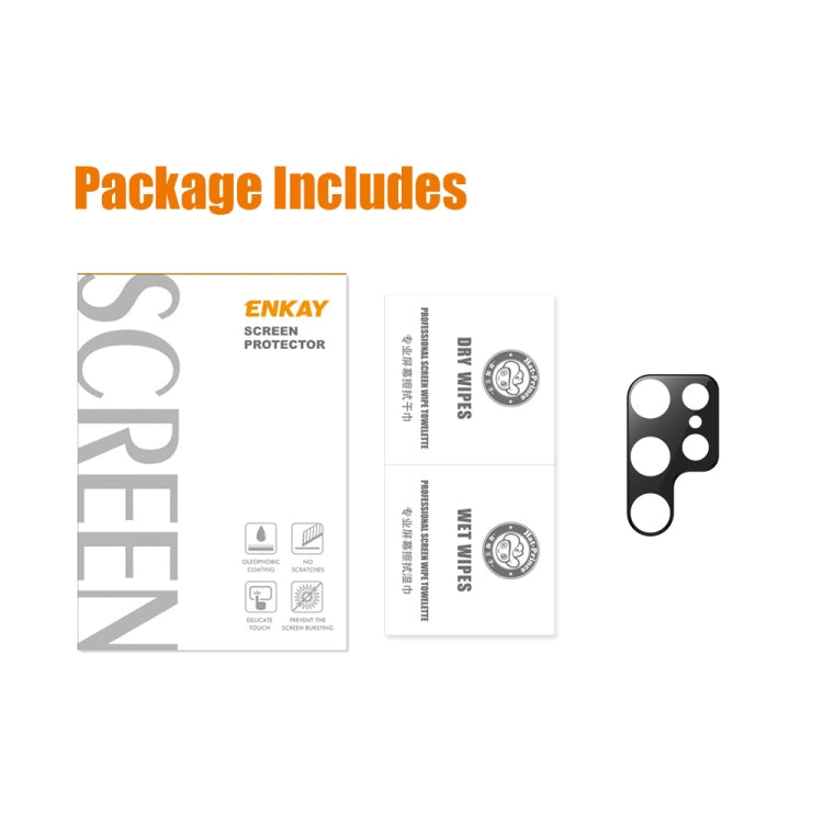 For Samsung Galaxy S22 Ultra 5G ENKAY Aluminium Alloy Camera Lens Protector Full Cover(Silver) - Galaxy Tempered Glass by ENKAY | Online Shopping UK | buy2fix