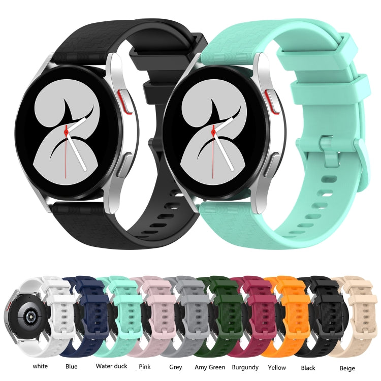 For Garmin Venu SQ 20mm Carbon Fiber Striped Silicone Watch Band(White) - Watch Bands by buy2fix | Online Shopping UK | buy2fix