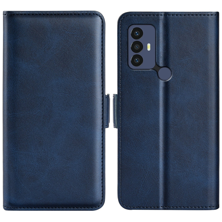 For TCL 30 SE/305/306 Dual-side Magnetic Buckle Leather Phone Case(Dark Blue) - TCL by buy2fix | Online Shopping UK | buy2fix