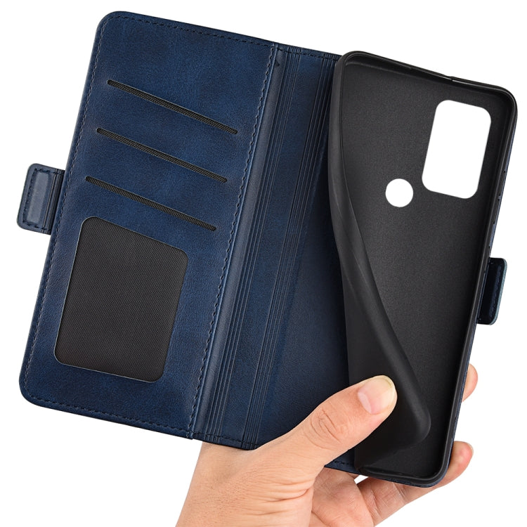 For TCL 30 SE/305/306 Dual-side Magnetic Buckle Leather Phone Case(Dark Blue) - TCL by buy2fix | Online Shopping UK | buy2fix