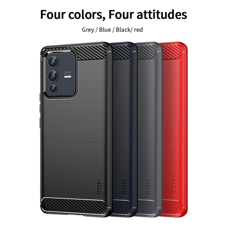 For vivo V23 5G/S12 MOFI Gentleness Series Brushed Texture Carbon Fiber Soft TPU Phone Case(Black) - vivo Cases by MOFI | Online Shopping UK | buy2fix