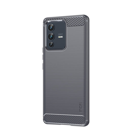 For vivo V23 Pro /S12 Pro MOFI Gentleness Series Brushed Texture Carbon Fiber Soft TPU Phone Case(Gray) by MOFI