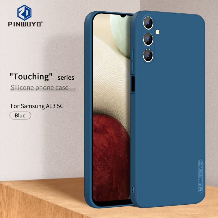 For Samsung Galaxy A13 5G PINWUYO Sense Series Liquid Silicone TPU Phone Case(Blue) - Galaxy Phone Cases by PINWUYO | Online Shopping UK | buy2fix