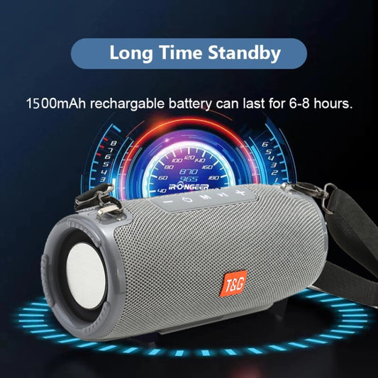 T&G TG324 High Power Waterproof Portable Bluetooth Speaker Support FM / TF Card(Gray) by T&G