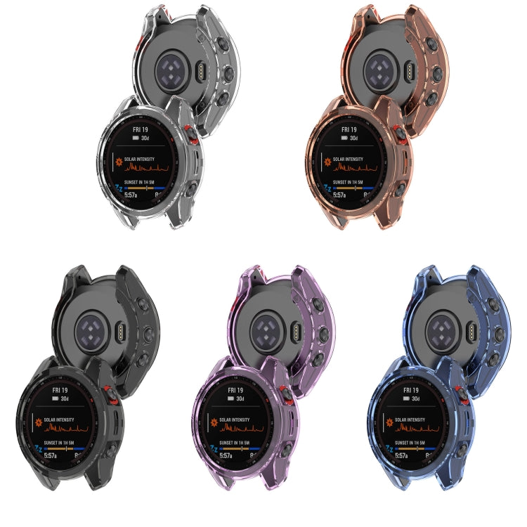 For Garmin Fenix 7s Shockproof TPU Soft Protective Case(Transparent) by buy2fix